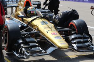 Conor Daly sits in the Arrow Electronics Dallara-Honda during practice Friday for the Detroit G.P. 