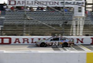Smoke showing signs of his old self in a throwback Bass Pro Shops Chevy at Darlington